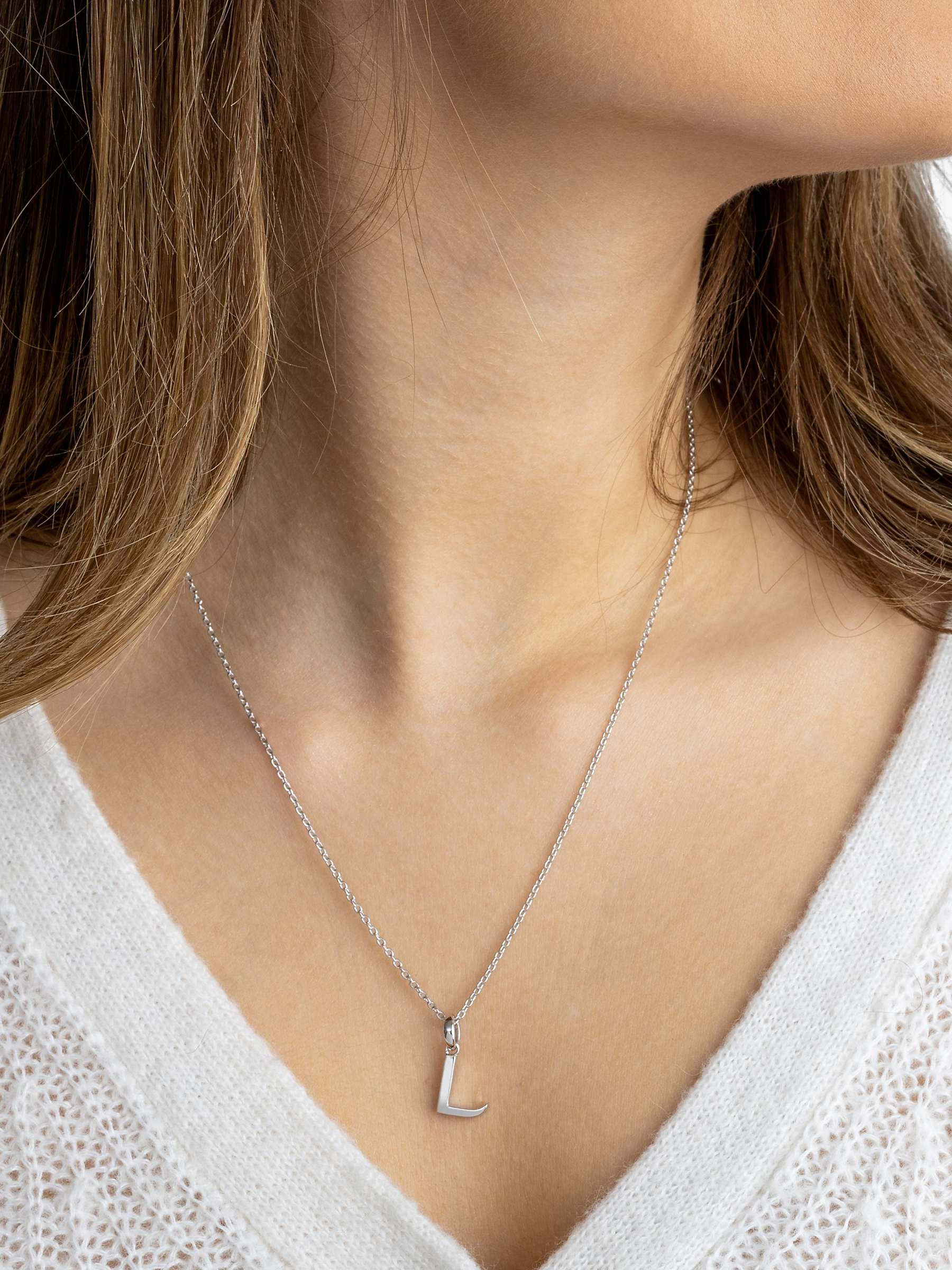 Buy Kit Heath Skript Collection Signature Initial Pendant Necklace, Silver Online at johnlewis.com