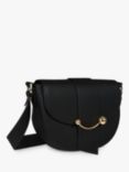 Strathberry Crescent Leather Satchel Bag, Black