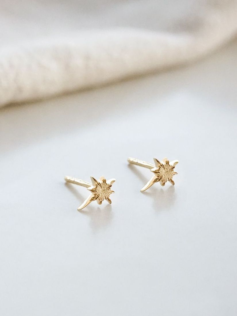 Buy Daisy London North Star Stud Earrings, Gold Online at johnlewis.com