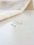 Daisy London Crescent Moon Stud Earrings, Silver