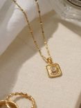 Daisy London April Topaz Birthstone Pendant Necklace, Gold