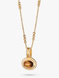Daisy London Tiger's Eye Pendant Necklace, Gold