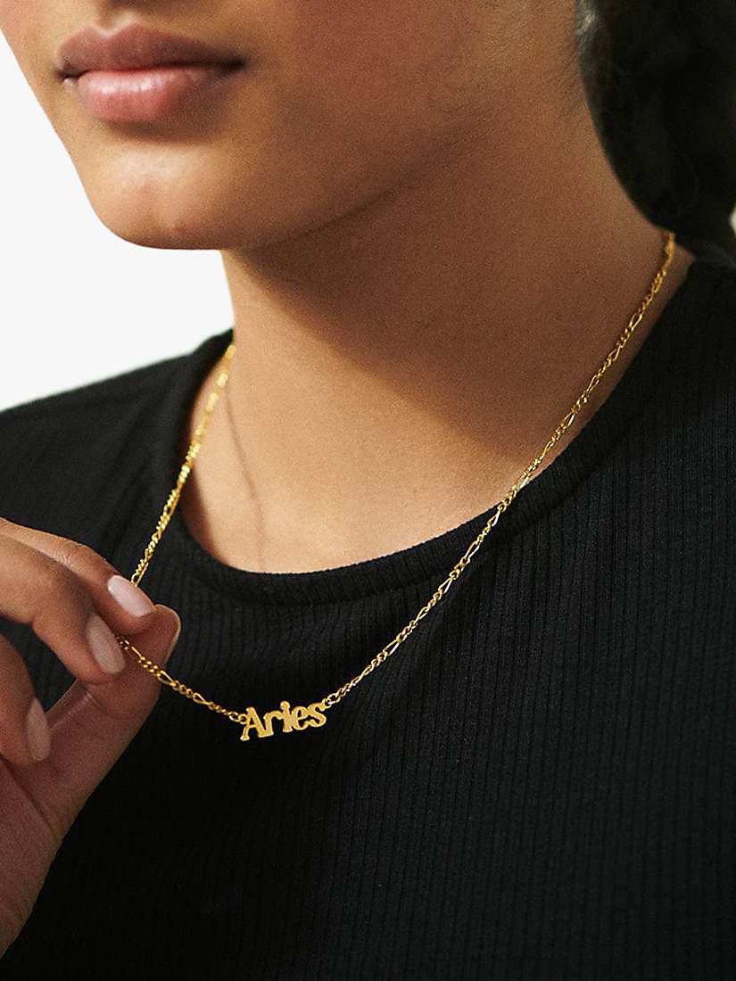 Buy Daisy London Zodiac Nameplate Figaro Necklace Online at johnlewis.com