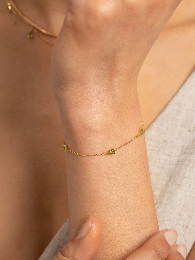 Buy Astrid & Miyu Olivine Charm Bracelet, Gold Online at johnlewis.com