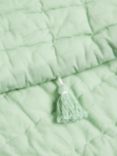 John Lewis Kids' Tassel Pure Cotton Quilted Throw, Peppermint