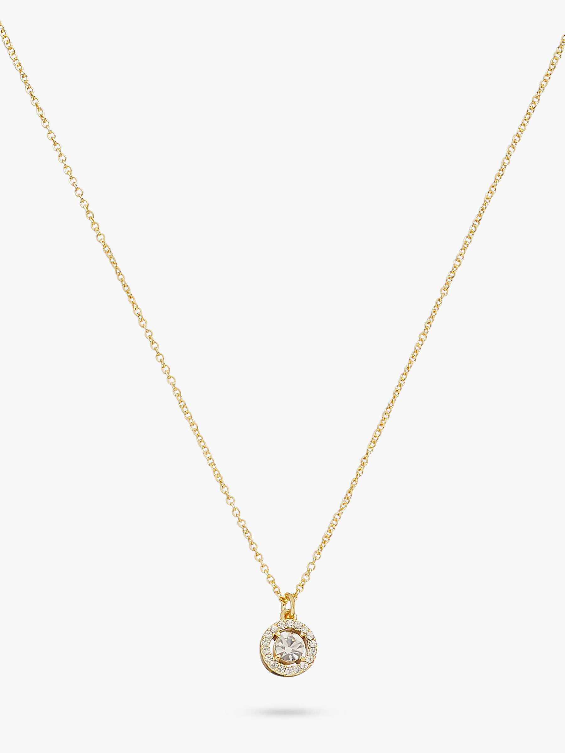 Buy Coach Crystal Halo Pave Pendant Necklace, Gold Online at johnlewis.com