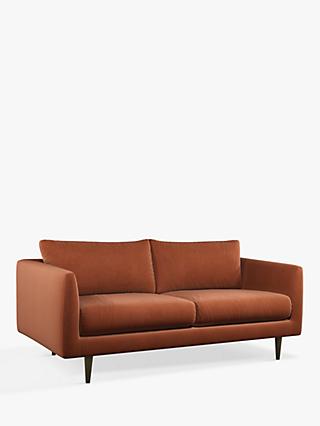Latimer Range, Swoon + John Lewis Latimer Medium 2 Seater Sofa, Dark Leg, Rust Velvet
