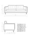 John Lewis + Swoon Lyon Large 3 Seater Sofa, Dark Leg