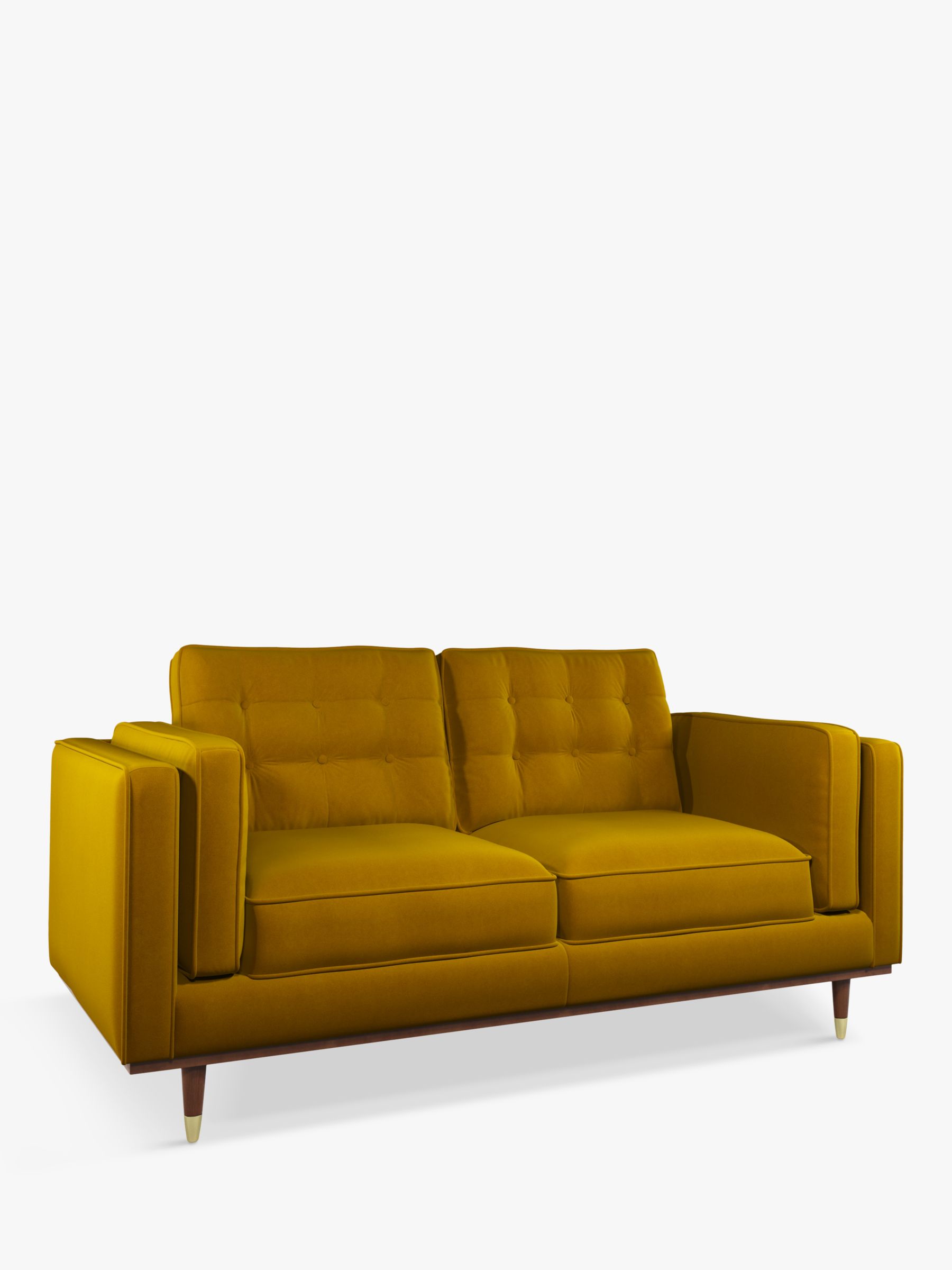 Lyon Range, John Lewis + Swoon Lyon Medium 2 Seater Sofa, Dark Leg, Turmeric Velvet