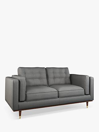 Lyon Range, John Lewis + Swoon Lyon Medium 2 Seater Sofa, Dark Leg, Nickel Weave