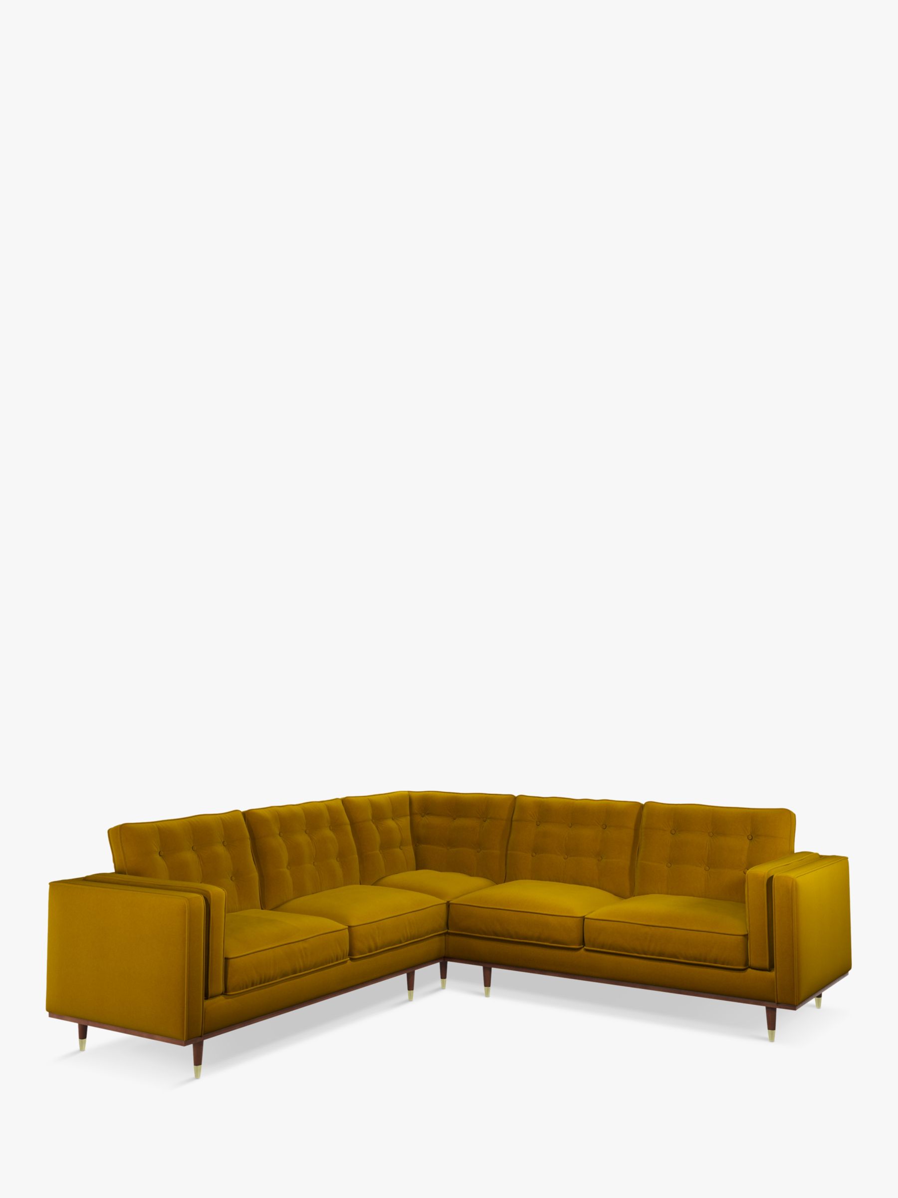 Lyon Range, John Lewis + Swoon Lyon Grand 5 Seater Sofa, Dark Leg, Turmeric Velvet