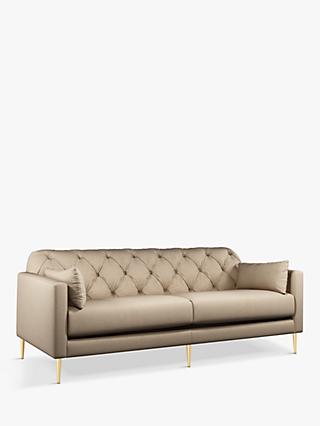 Mendel Range, John Lewis + Swoon Mendel Large 3 Seater Sofa, Metal Leg, Stone Weave