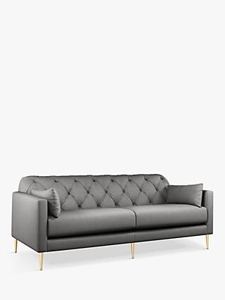 Mendel Range, John Lewis + Swoon Mendel Large 3 Seater Sofa, Metal Leg, Nickel Weave