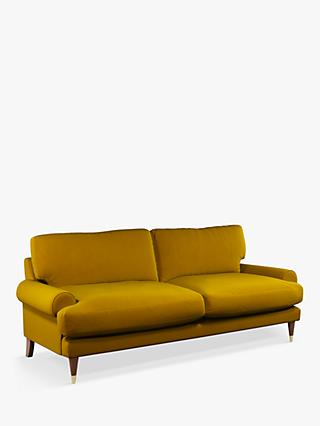 Roche Range, John Lewis + Swoon Roche Large 3 Seater Sofa, Dark Leg, Turmeric Velvet