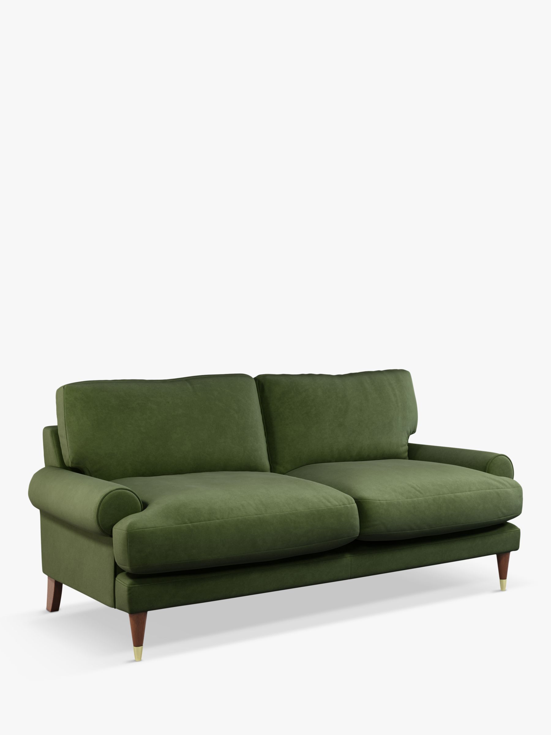 Roche Range, John Lewis + Swoon Roche Medium 2 Seater Sofa, Dark Leg, Fern Green Velvet