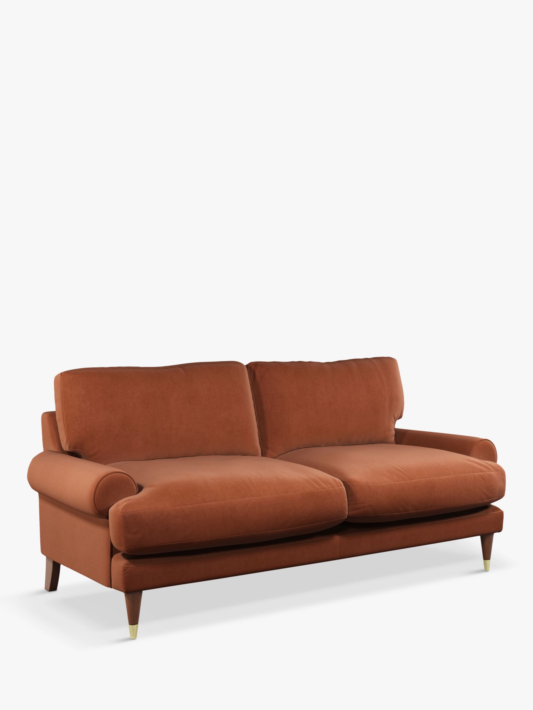 Roche Range, John Lewis + Swoon Roche Medium 2 Seater Sofa, Dark Leg, Rust Velvet