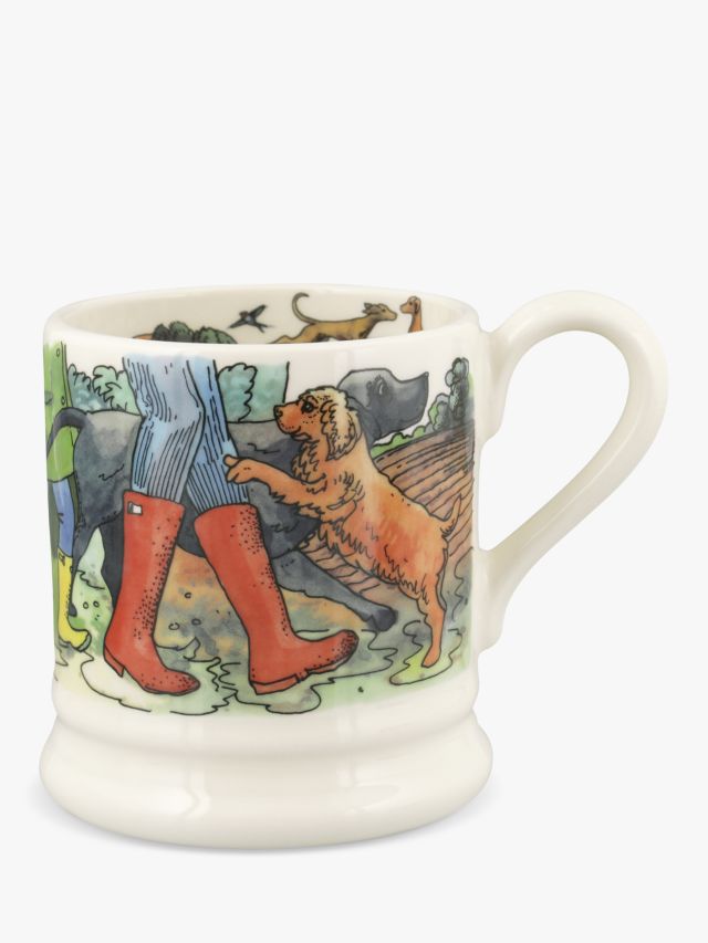 Emma Bridgewater Favourite Dog Walks Half Pint Mug, 300ml, Green/Multi