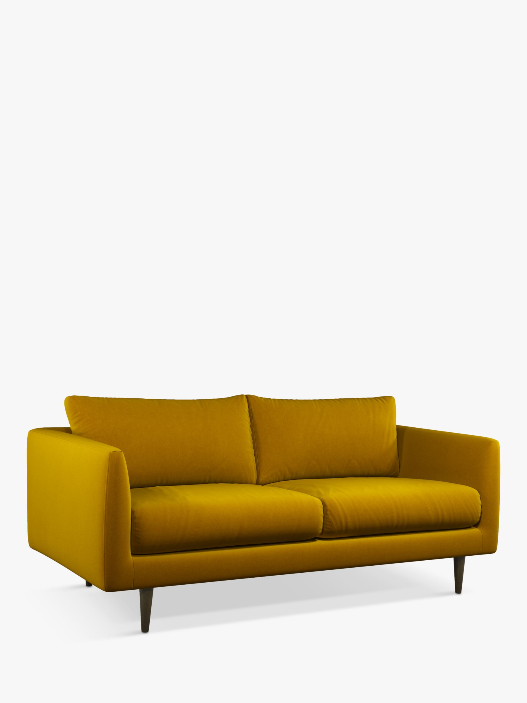 Latimer Range, Swoon + John Lewis Latimer Medium 2 Seater Sofa, Dark Leg, Turmeric Velvet