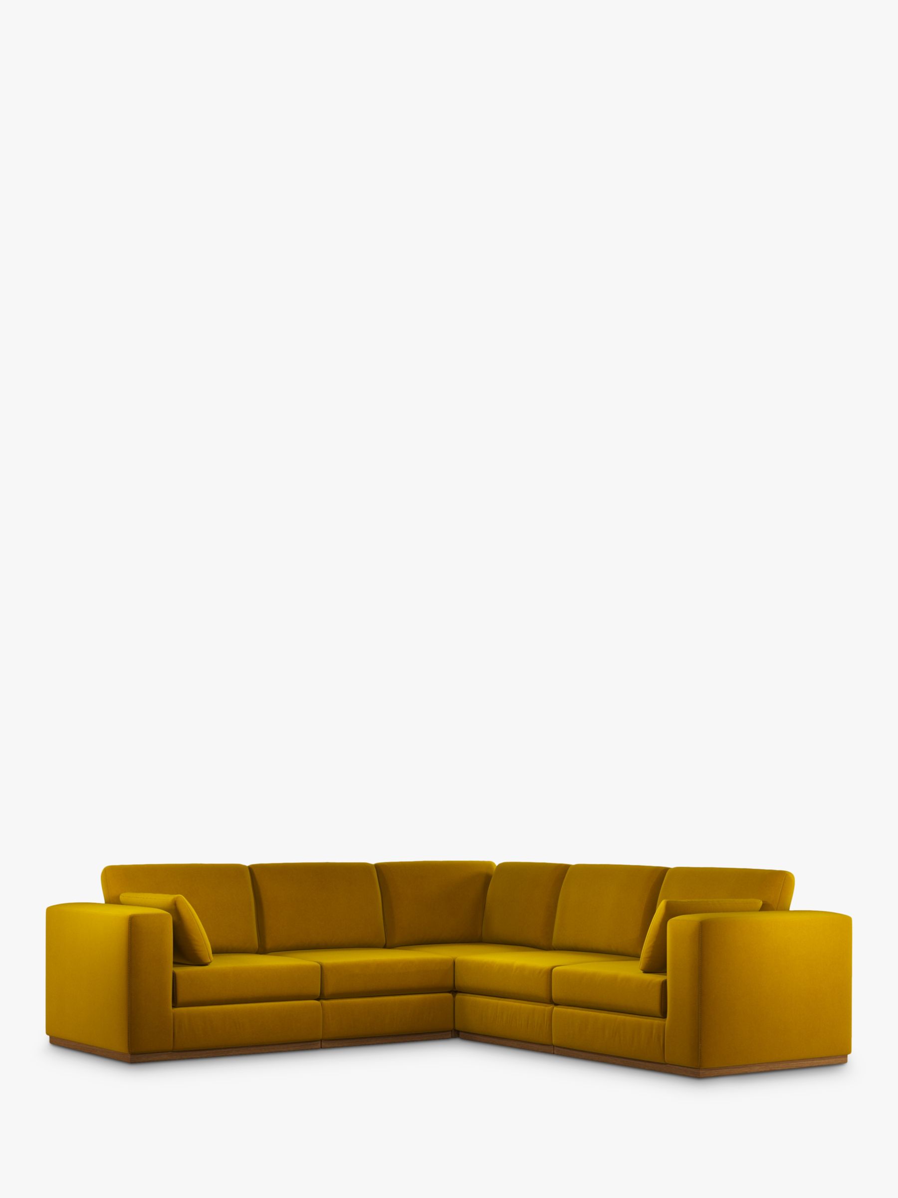 Rubik Range, John Lewis + Swoon Rubik Grand 5 Seater Corner Sofa, Dark Leg, Turmeric Velvet