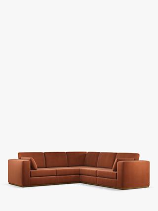 Rubik Range, John Lewis + Swoon Rubik Grand 5 Seater Corner Sofa, Dark Leg, Rust Velvet