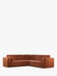 John Lewis + Swoon Rubik Grand 5 Seater Corner Sofa, Dark Leg, Rust Velvet