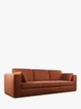 John Lewis + Swoon Rubik Large 3 Seater Sofa, Dark Leg, Rust Velvet
