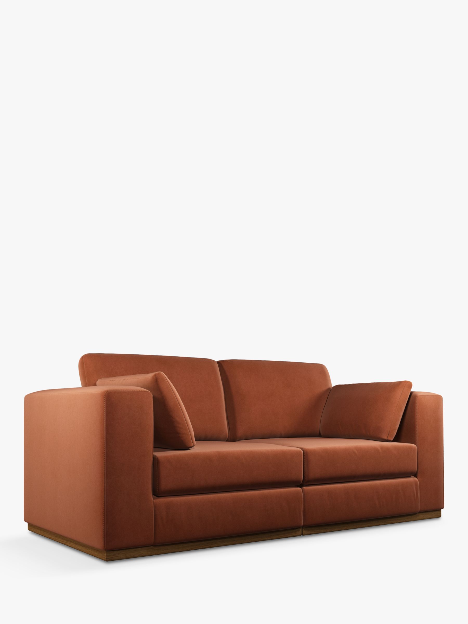 Rubik Range, John Lewis + Swoon Rubik Medium 2 Seater Sofa, Dark Leg, Rust Velvet