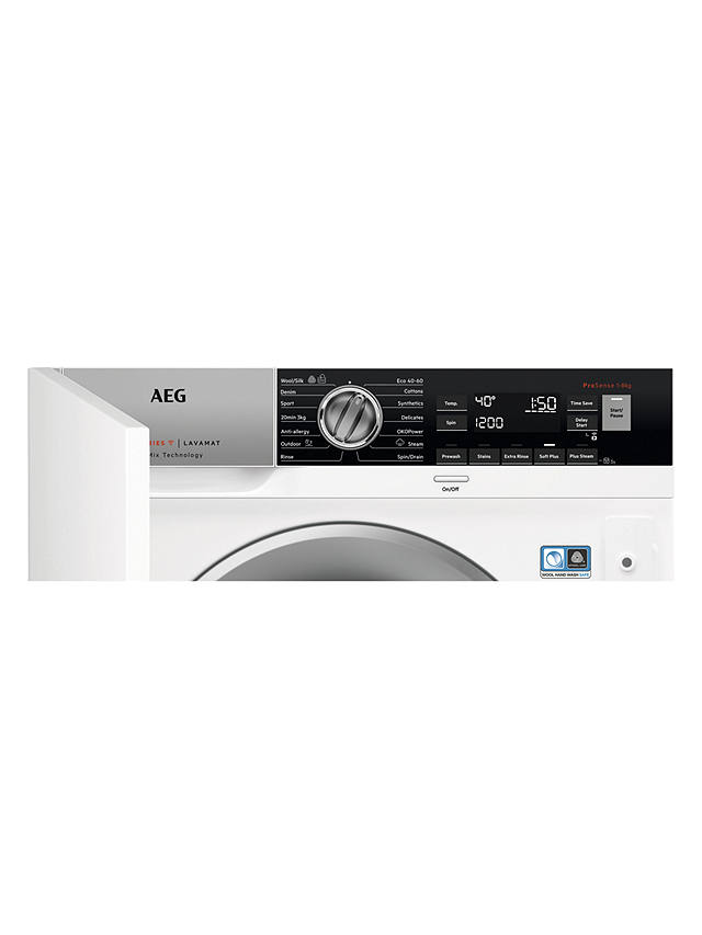 Buy AEG 8000 LF8E8436BI Integrated Washing Machine, 8kg Load, 1400rpm Spin, White Online at johnlewis.com