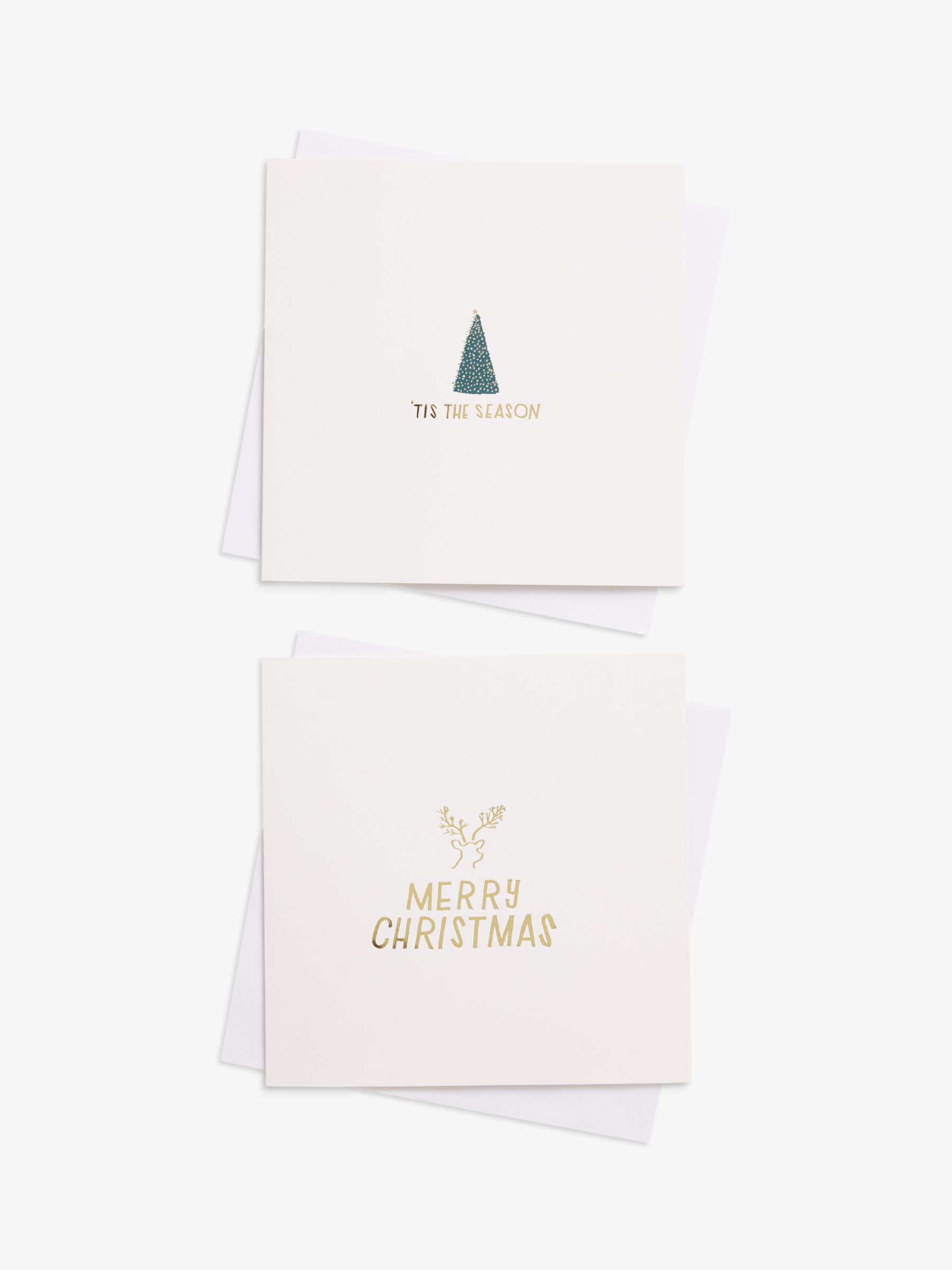 John Lewis Gold Text Large Charity Christmas Cards, Box of 8