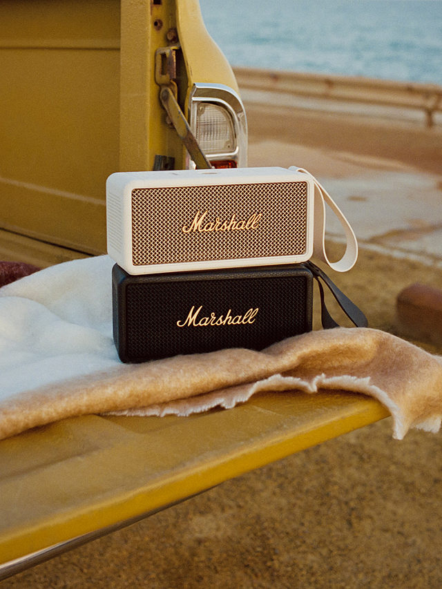 Marshall Middleton Portable Bluetooth Speaker, Black & Brass