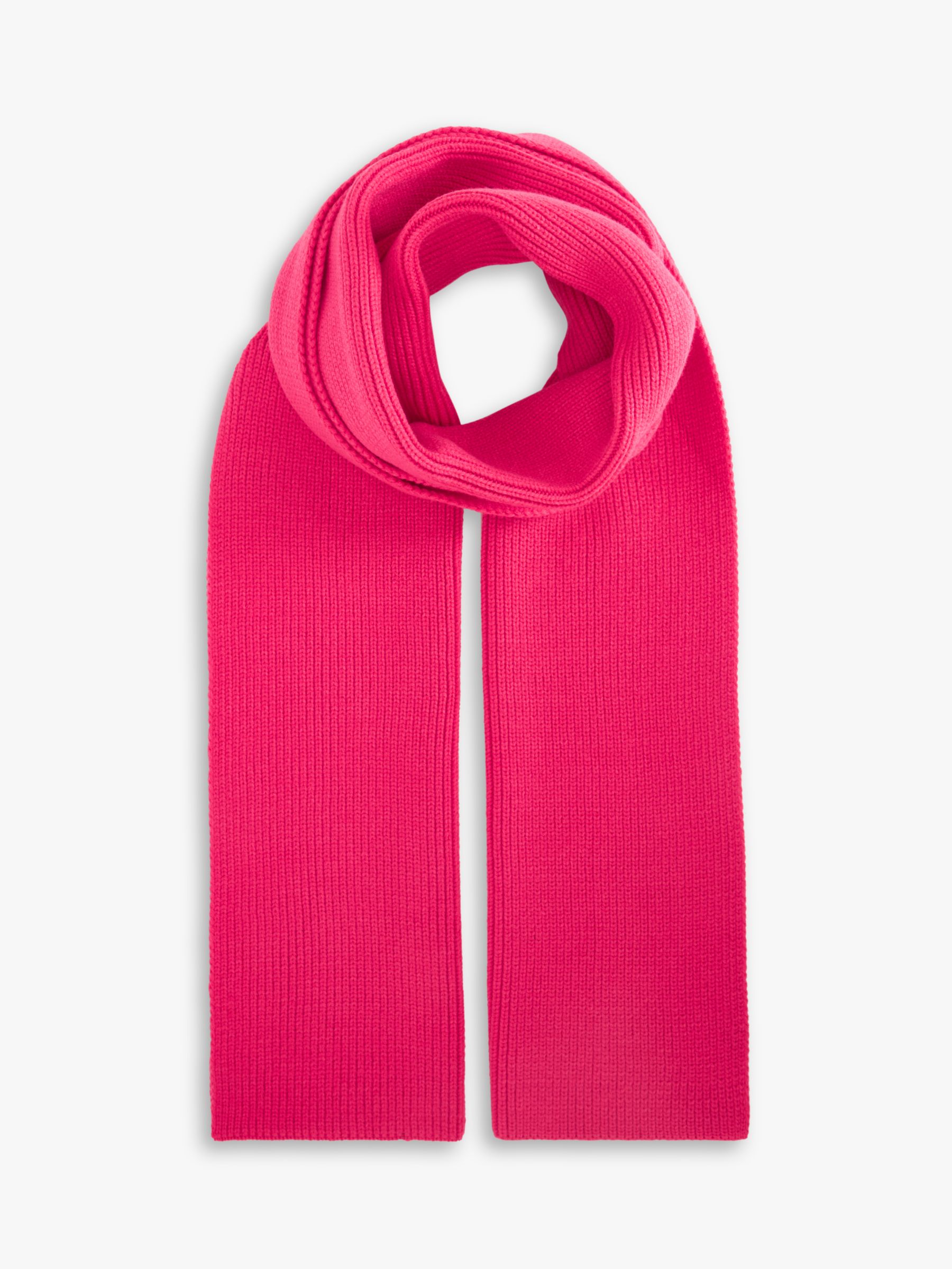 John Lewis ANYDAY Recycled Poly Ribbed Scarf, Pink at John Lewis & Partners