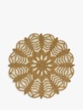 John Lewis Snowflake Beaded Placemat, Gold/White