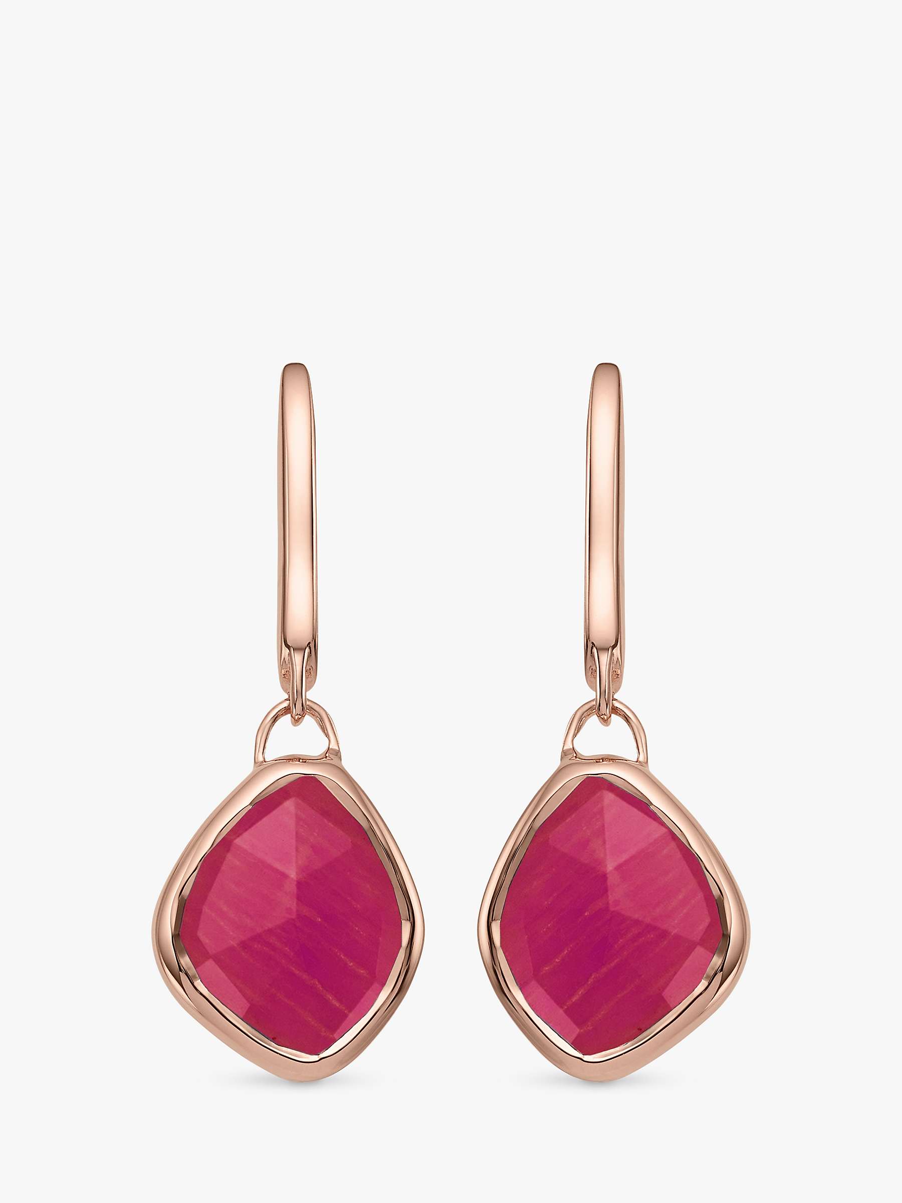 Buy Monica Vinader Pink Quartz Drop Hook Earrings, Rose Gold Online at johnlewis.com