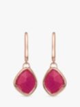 Monica Vinader Pink Quartz Drop Hook Earrings, Rose Gold