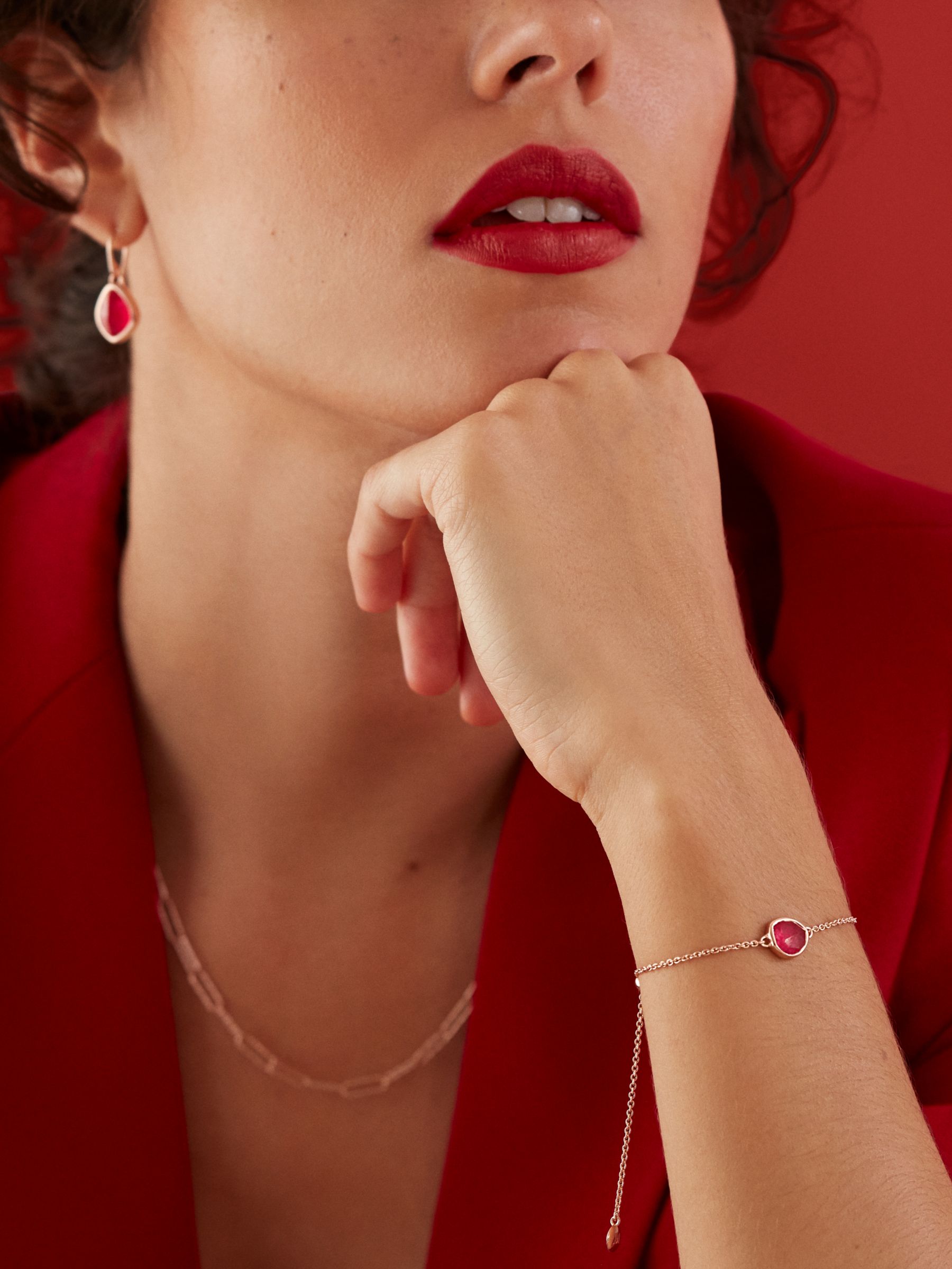 Buy Monica Vinader Pink Quartz Drop Hook Earrings, Rose Gold Online at johnlewis.com