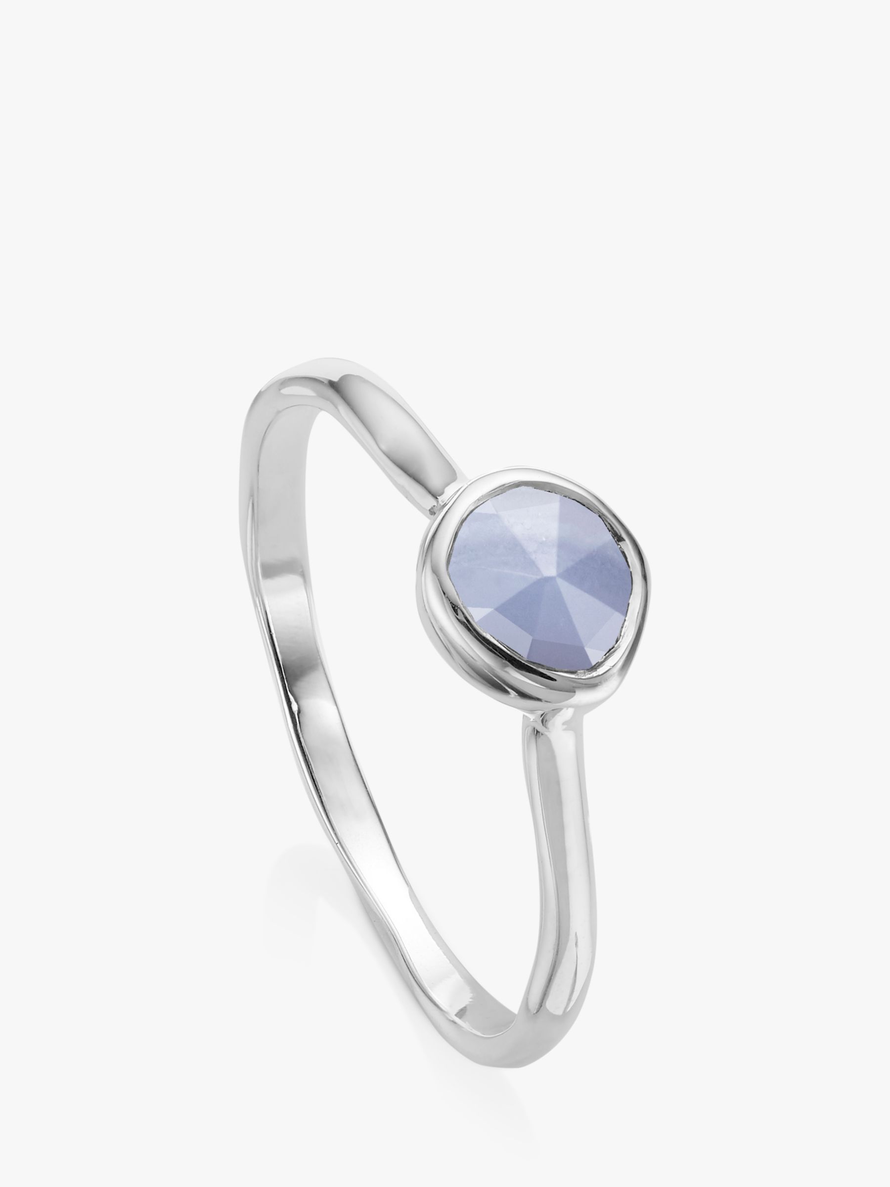 Buy Monica Vinader Small Siren Blue Lace Agate Stacking Ring, Silver Online at johnlewis.com