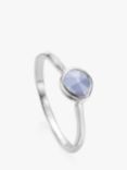 Monica Vinader Small Siren Blue Lace Agate Stacking Ring, Silver, Silver