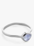 Monica Vinader Small Siren Blue Lace Agate Stacking Ring, Silver