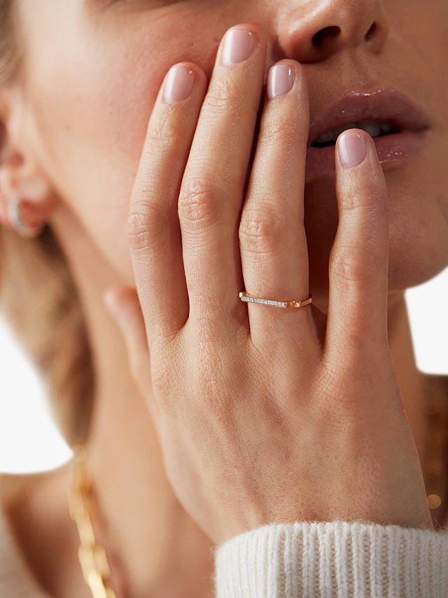 Monica Vinader Signature Diamond Ring, Gold