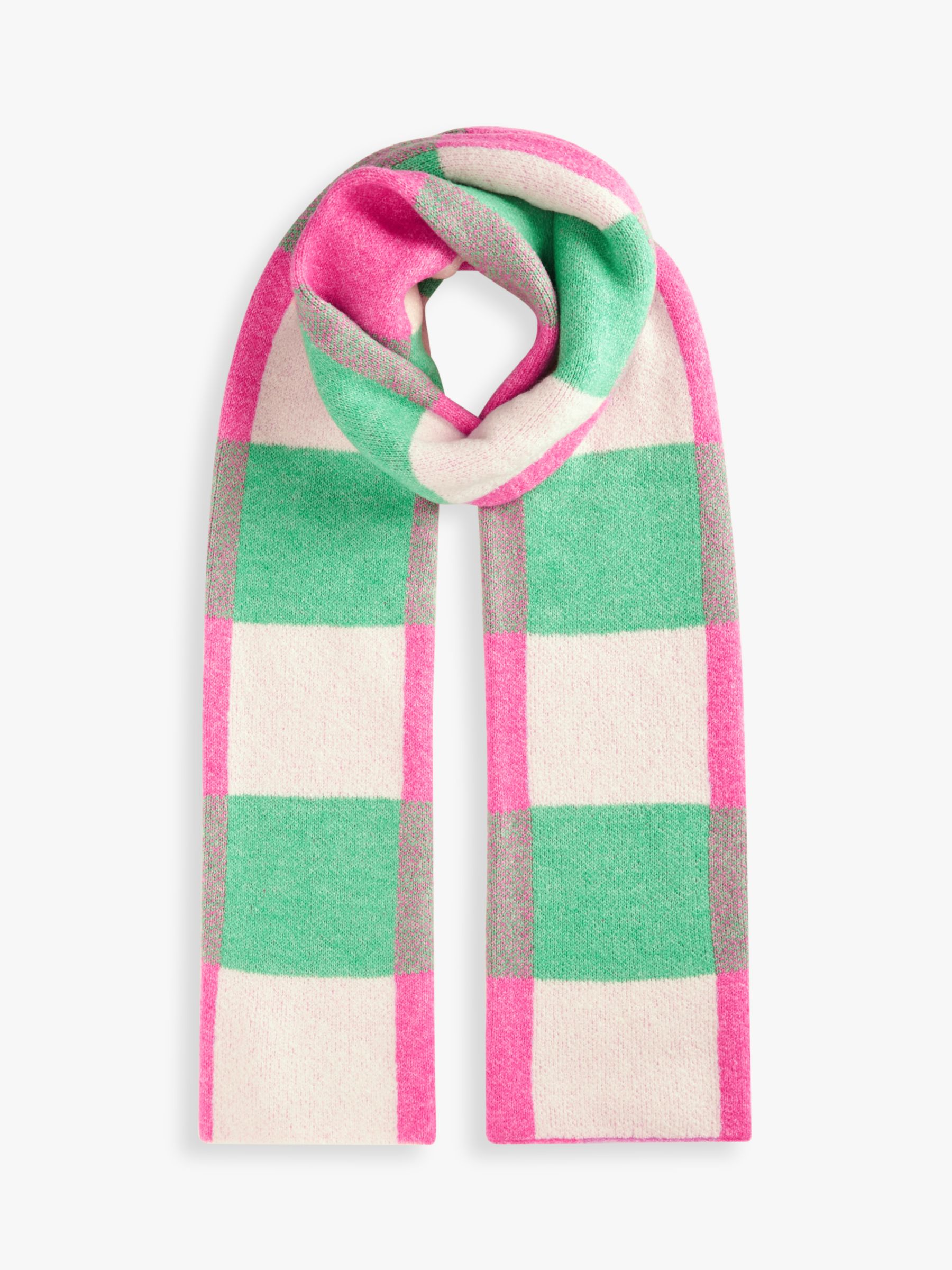 SOEUR Foulard Cotton Scarf, Green/Pink at John Lewis & Partners