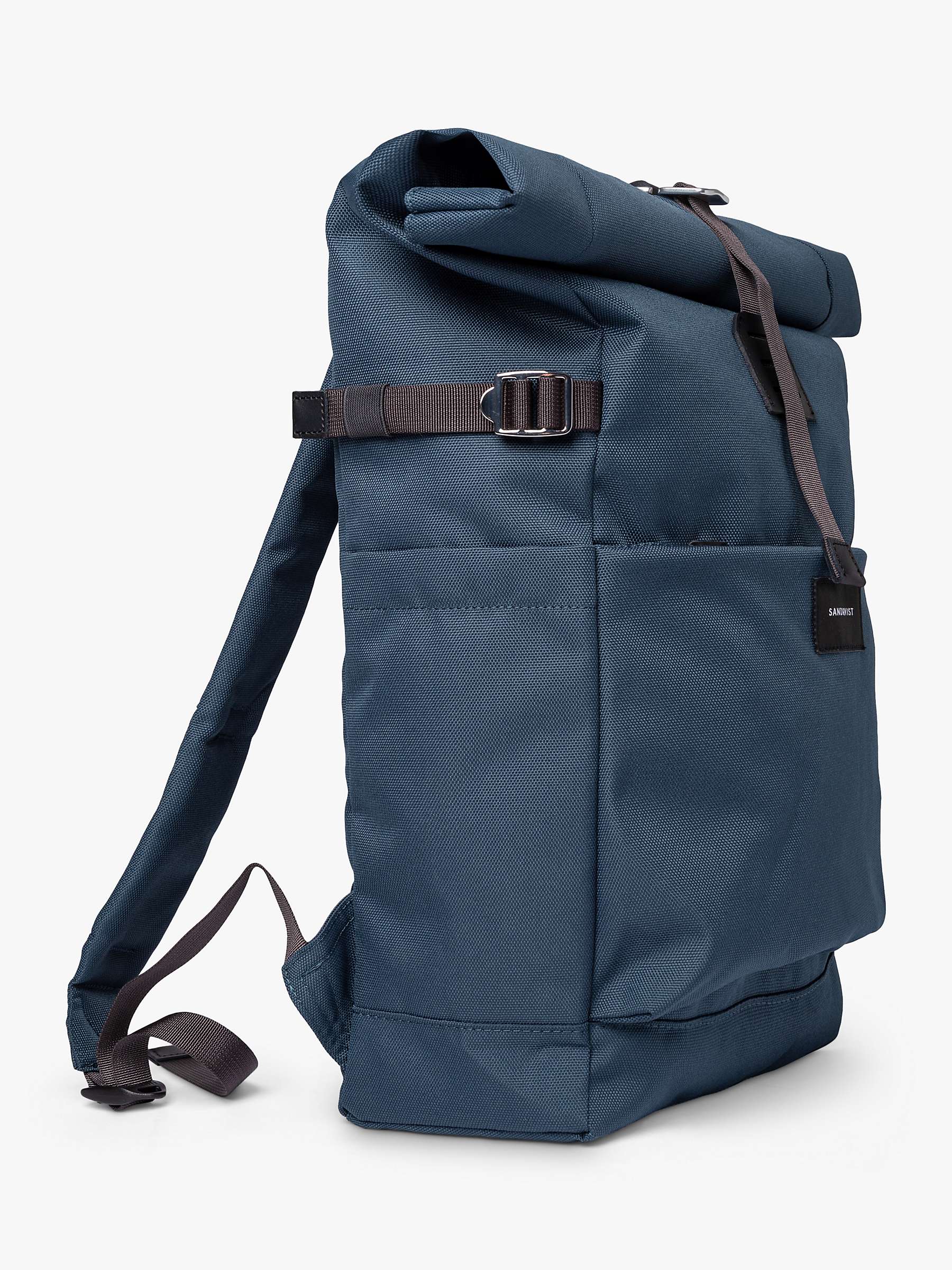 Buy Sandqvist Ilon Rolltop Backpack, Steel Blue Online at johnlewis.com