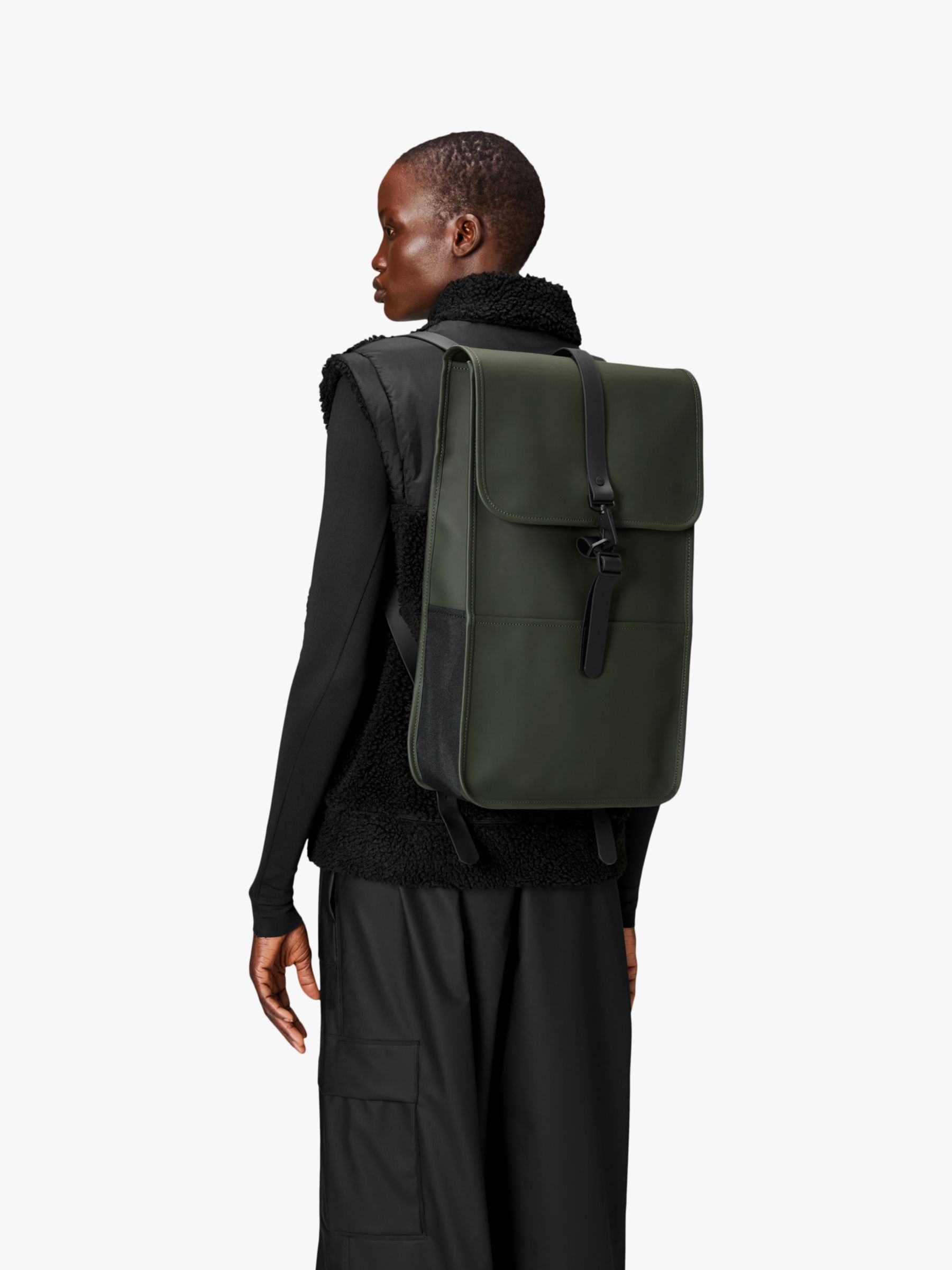 Rains Classic Backpack, Green at John Lewis & Partners