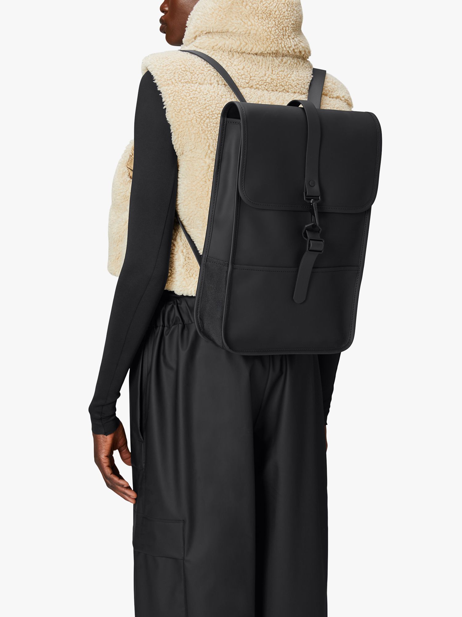 Rains Classic Mini Backpack, Black at John Lewis & Partners