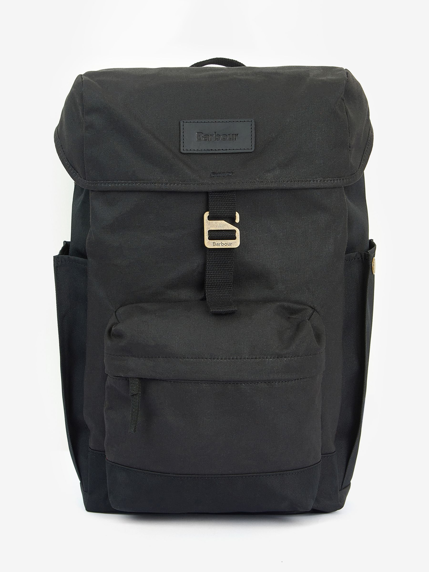 Barbour Essential Wax Backpack, Black at John Lewis & Partners