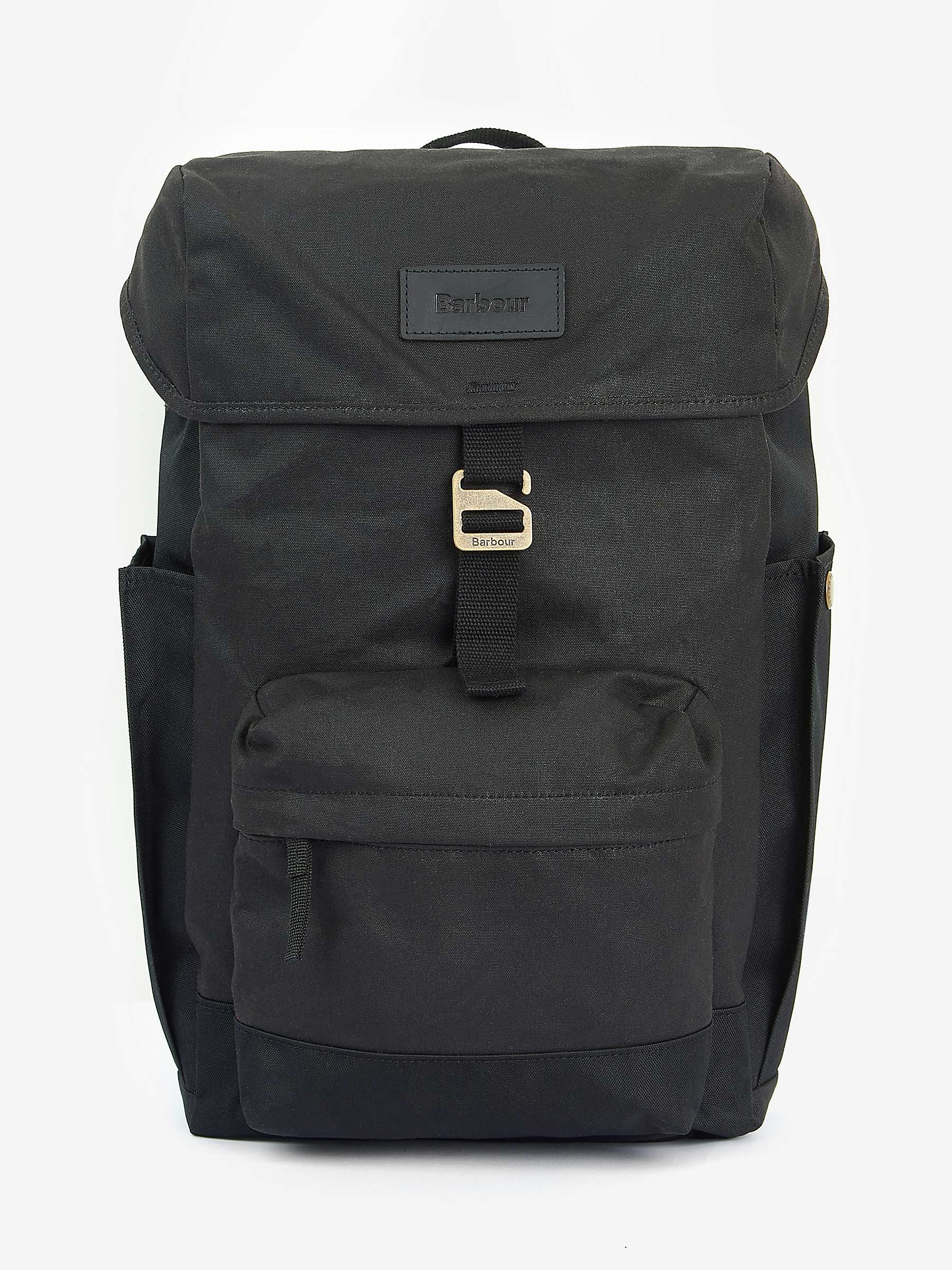 Buy Barbour Essential Wax Backpack, Black Online at johnlewis.com