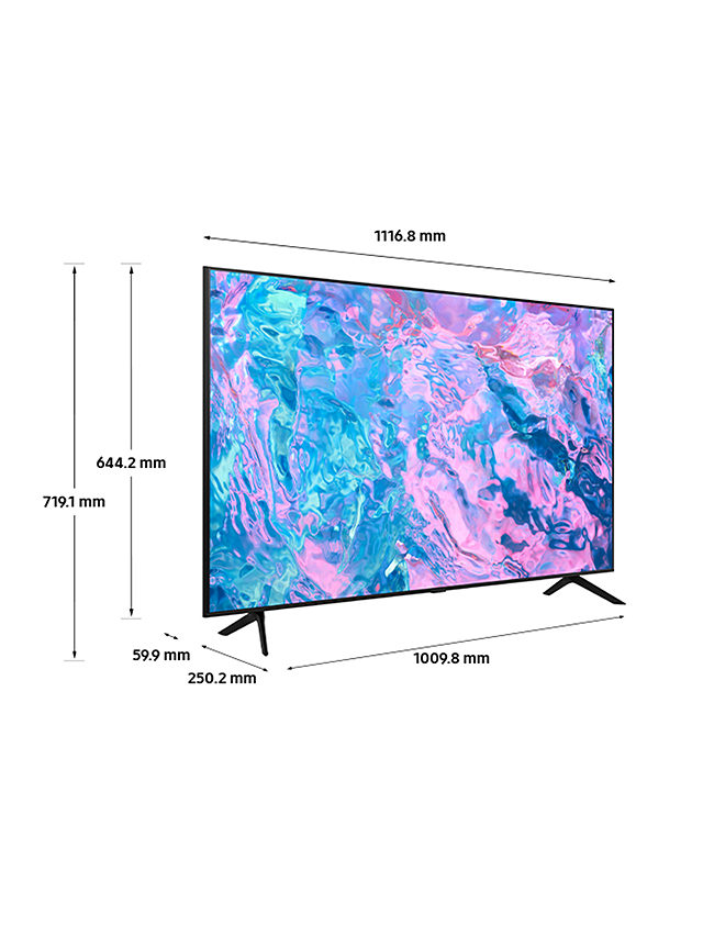 Samsung UE50CU7100 (2023) LED HDR 4K Ultra HD Smart TV, 50 inch with TVPlus, Black