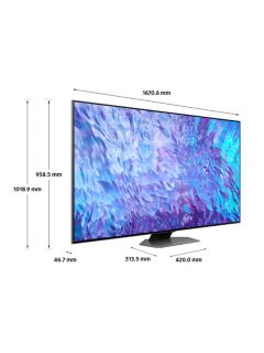 Samsung QE75Q80C (2023) QLED HDR 4K Ultra HD Smart TV, 75 inch with TVPlus & Dolby Atmos, Carbon Silver