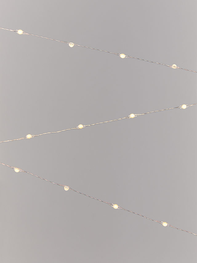 John Lewis 320 LED Lights, Silver Wire / Pure White