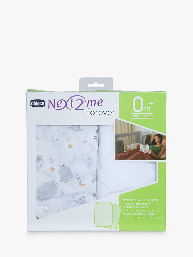 Chicco Next To Me Forever Bedside Crib Sheep Bedding Set, Grey/White