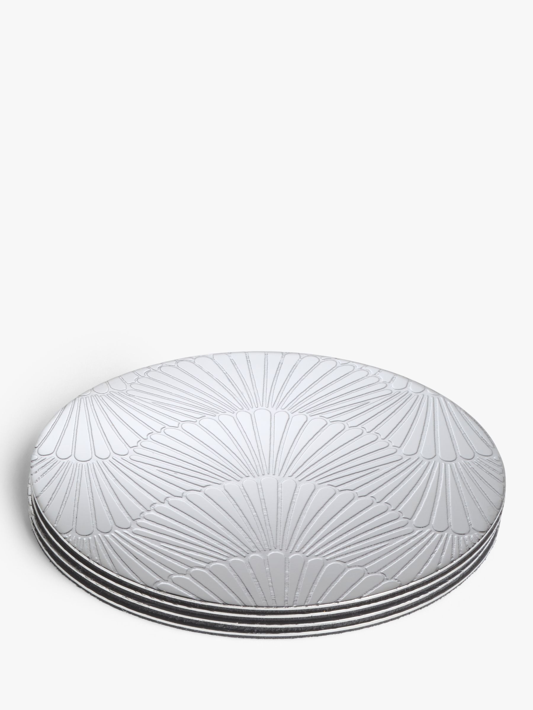 John Lewis Round Marble Coasters, Set of 4, White